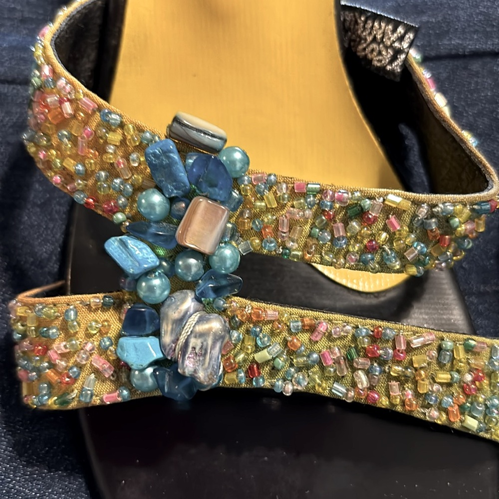 Tropical Tantrum Sandals Heels Beaded Size 8‎ - Picture 2 of 6